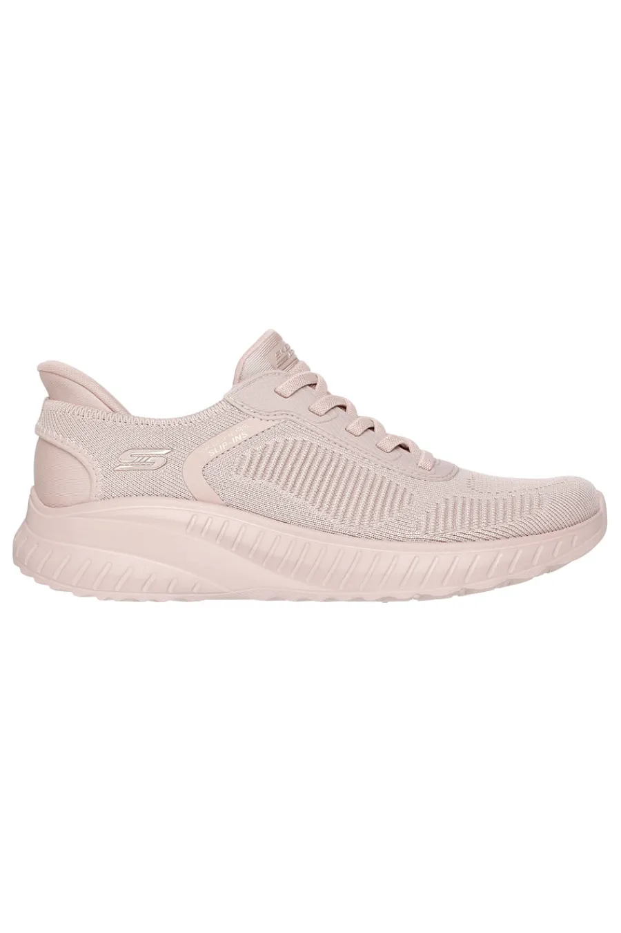 SKECHERS Sneakers beige slip-on in mesh con Memory Foam BOBS Squad Chaos Current Muse