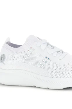 CANGURO Sneakers Bianche con brillantini in tessuto traforato CA1206 Discount