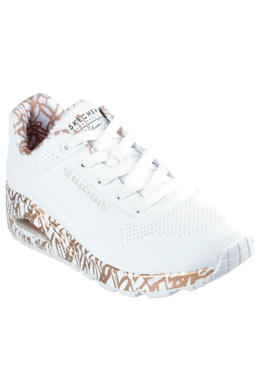 SKECHERS Sneakers Bianche con Cuori Colorati Street Uno – Loving Love Sale