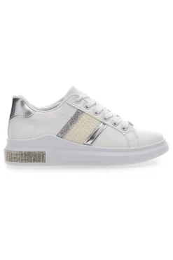 PRIMA RIGA Sneakers Bianche Con Dettagli Argentati 460 Outlet