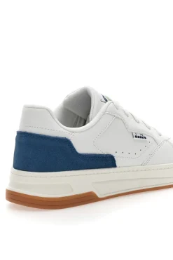 Uomo DIADORA Sneakers Bianche con Dettaglio Posteriore Blu in Pelle GINGER