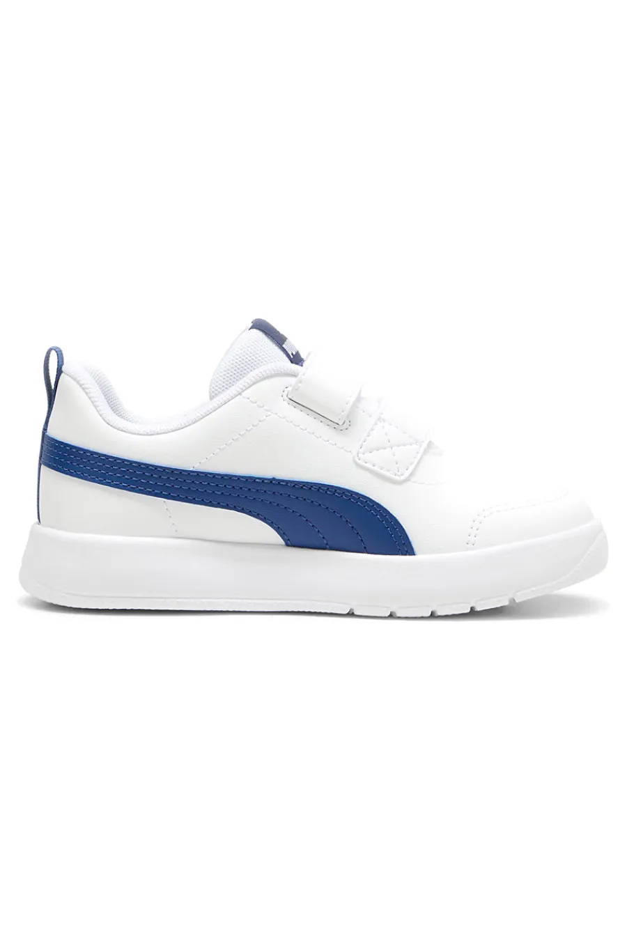 PUMA Sneakers bianche con dettagli blu e doppio strappo Courtflex v3