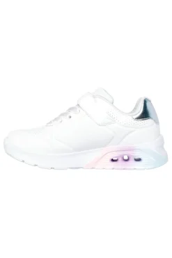 SKECHERS Sneakers bianche con dettagli metallici e chiusura adattiva Uno Lite 2.0 Vivid Metallic