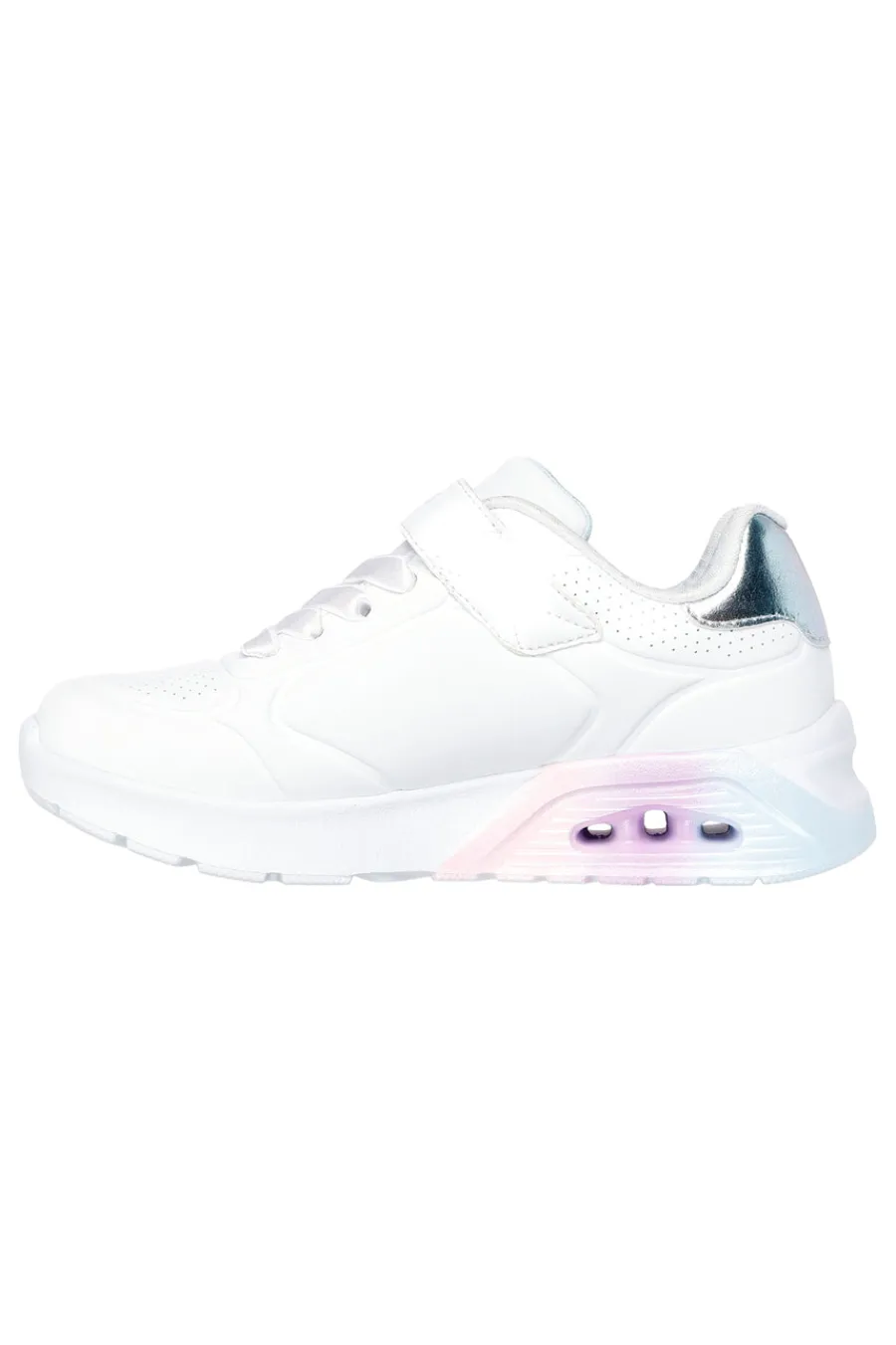 SKECHERS Sneakers bianche con dettagli metallici e chiusura adattiva Uno Lite 2.0 Vivid Metallic