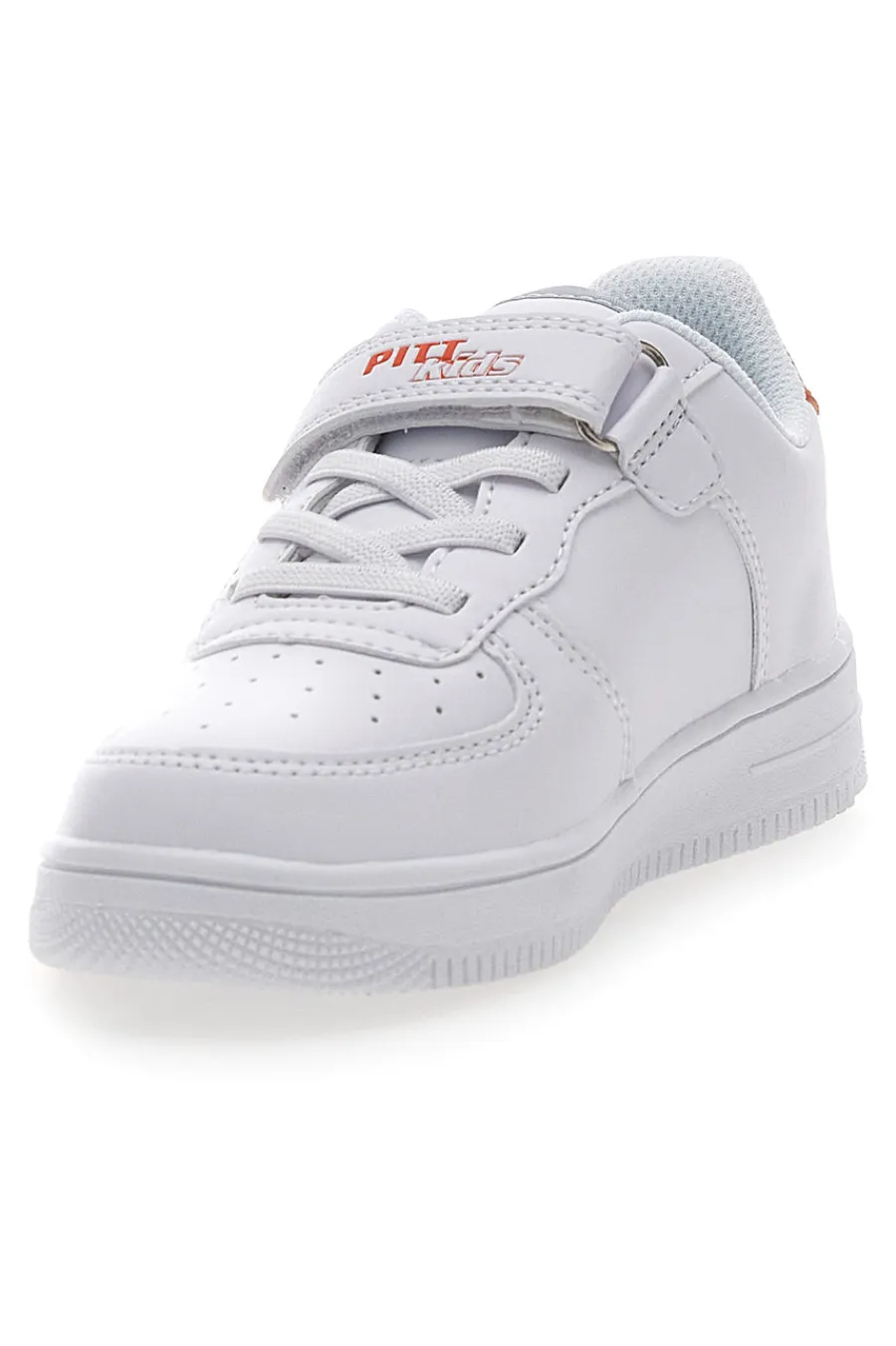PITT KIDS Sneakers Bianche con Dettagli Arancioni e Blu K191562