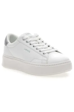 LEVI'S Sneakers Bianche con Dettaglio Posteriore Argento AMBER