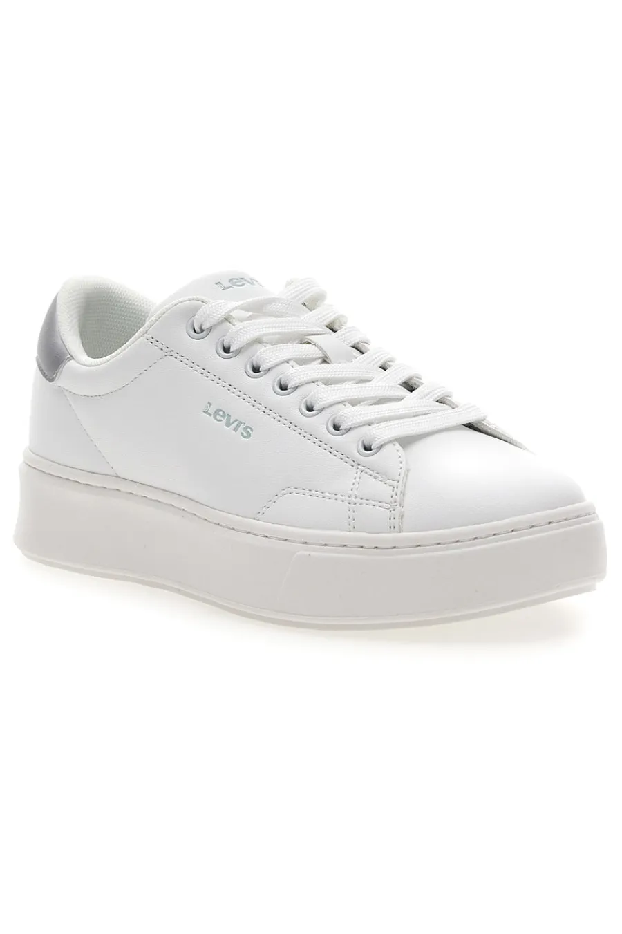 LEVI'S Sneakers Bianche con Dettaglio Posteriore Argento AMBER