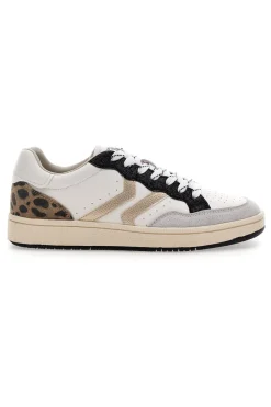 PITTARELLO CAPSULE Sneakers bianche con dettagli animalier BT261130001 BIANCO/MARRONE New