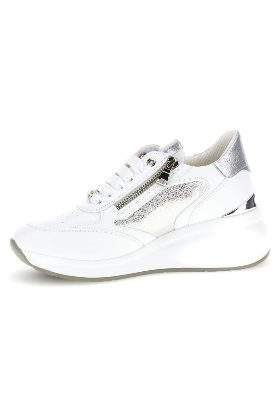 MARIELLA BURANI Sneakers bianche con dettagli silver 52100C1441 New