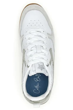 COTTON BELT Sneakers bianche con dettagli metallizzati FROST LTH-METAL Outlet