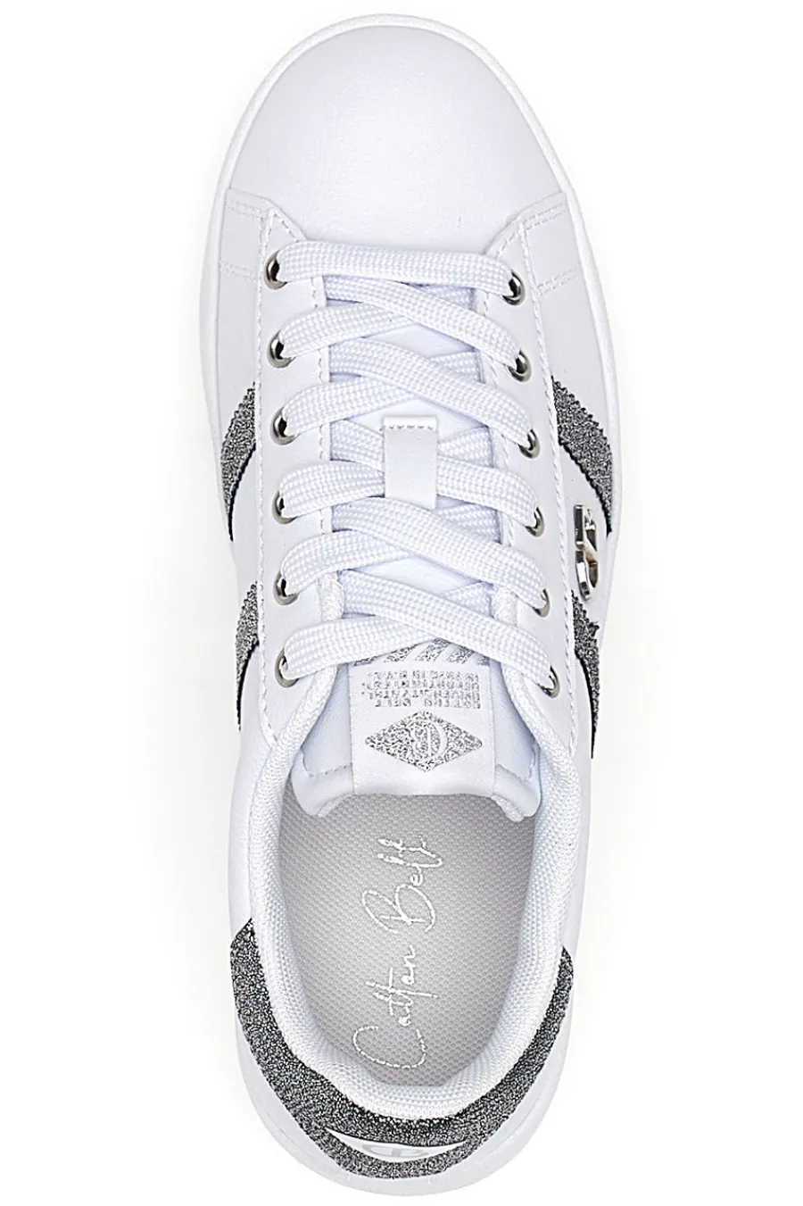 COTTON BELT Sneakers bianche con dettagli glitterati YARD METAL Outlet