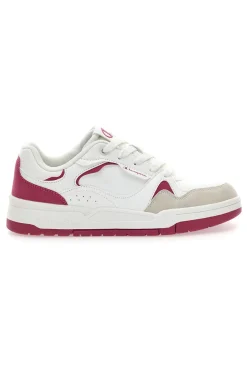 CHAMPION Sneakers bianche con dettagli fucsia e punta scamosciata RD18 Heritage Flap Low G GS Clearance