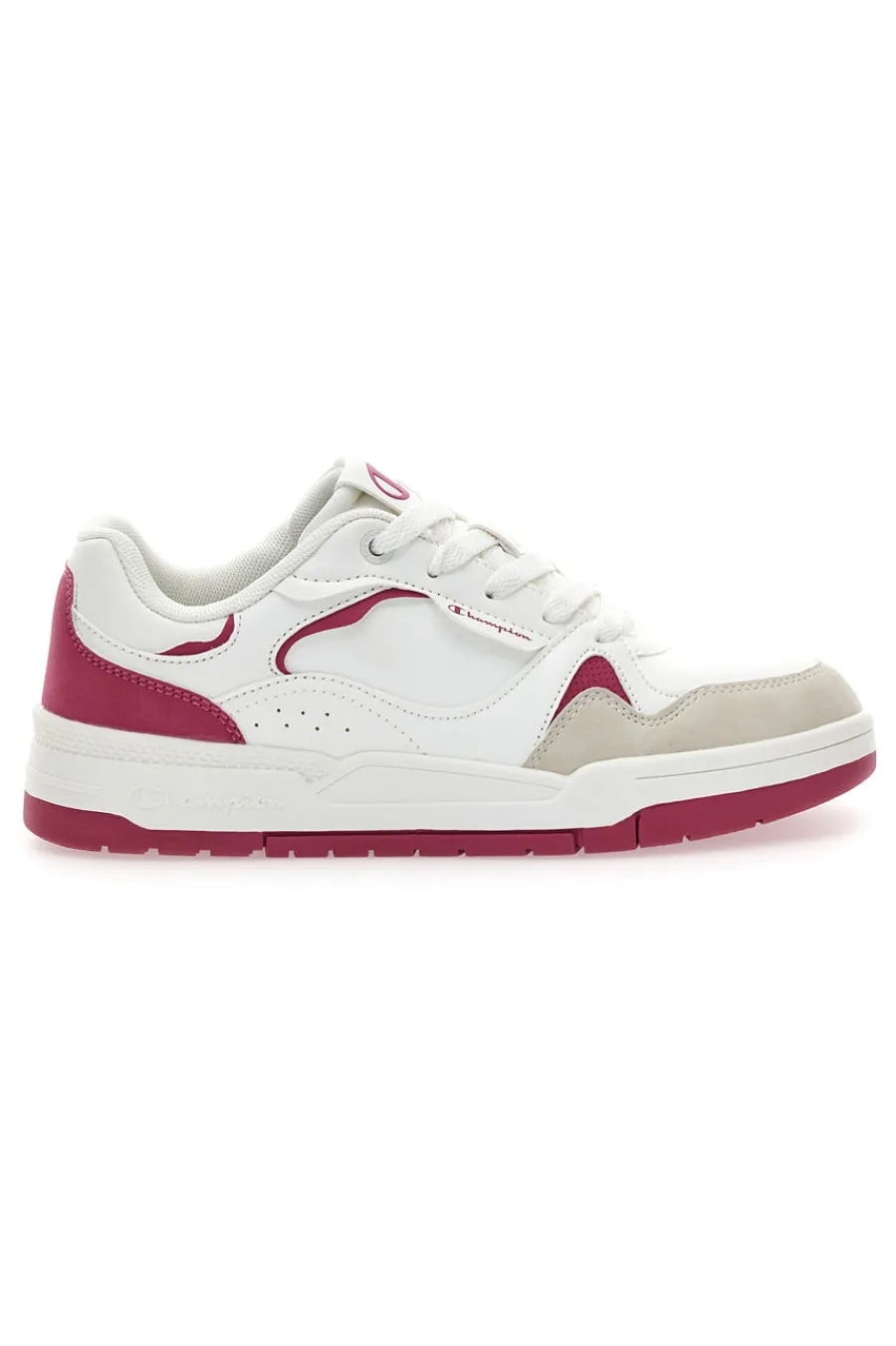CHAMPION Sneakers bianche con dettagli fucsia e punta scamosciata RD18 Heritage Flap Low G GS Clearance