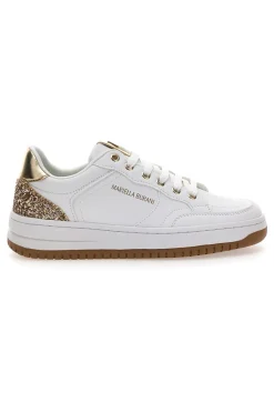 MARIELLA BURANI Sneakers bianche con dettagli oro glitterati 51772C1170 Sale