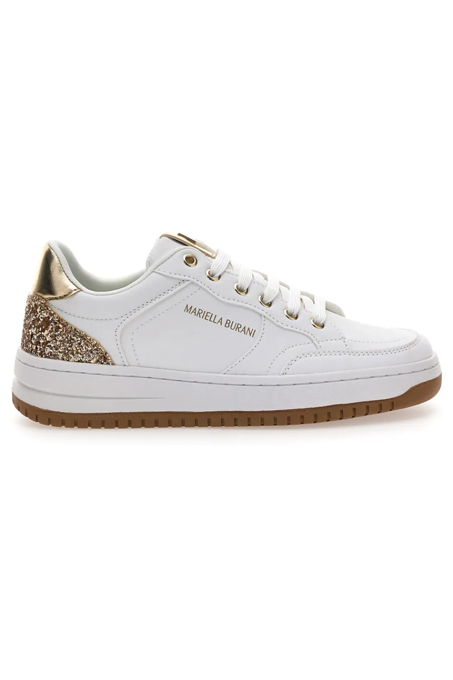 MARIELLA BURANI Sneakers bianche con dettagli oro glitterati 51772C1170 Sale