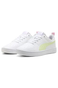 PUMA Sneakers bianche con inserti giallo chiaro e rosa Rickie Jr