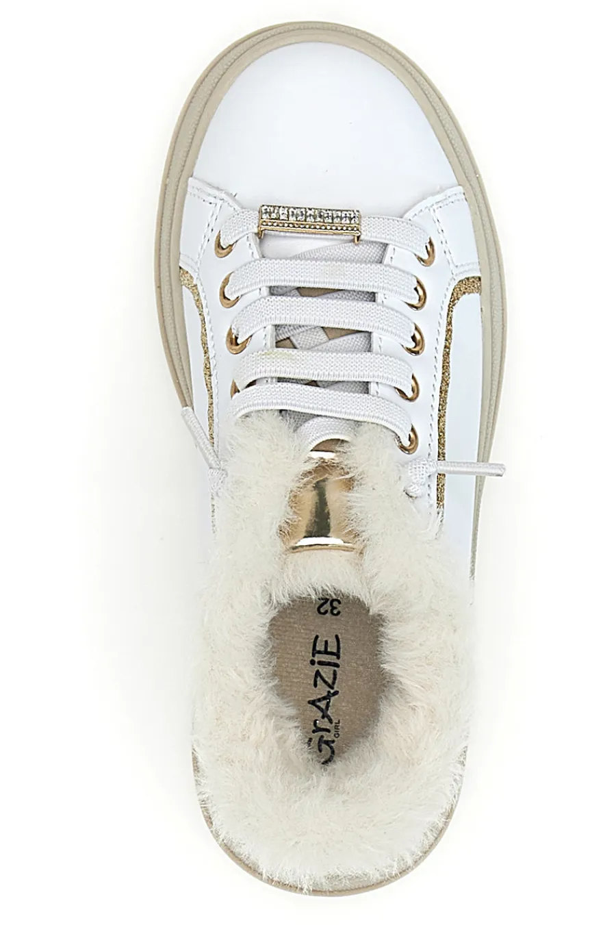 GRAZIE GIRL Sneakers bianche con interno in pelliccia 1551