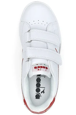 DIADORA Sneakers bianche con logo rosso e velcro GAME PS