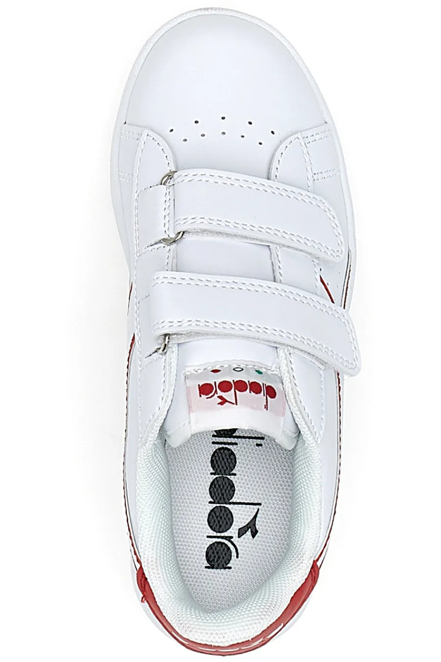 DIADORA Sneakers bianche con logo rosso e velcro GAME PS