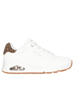 SKECHERS Sneakers bianche con memory foam e dettagli leopardati Uno Jungle Nite Outlet