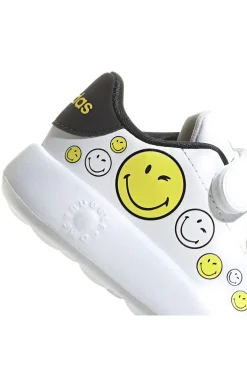 ADIDAS Sneakers bianche con smile e doppio strappo Advantage Smiley CF I