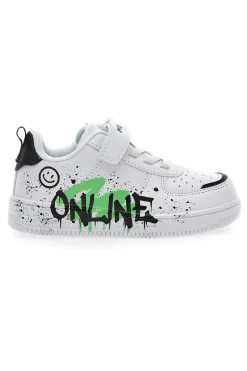 PITT KIDS Sneakers bianche con stampa colorata K22355