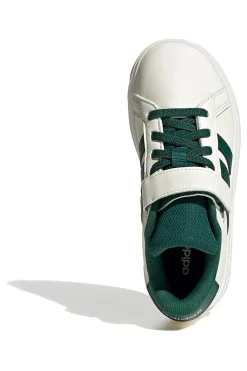 ADIDAS Sneakers bianche con strisce verdi e chiusura a strappo Grand Court 2 EL C