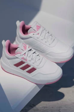 ADIDAS Sneakers bianche con strisce rosa metallizzate e suola antitraccia Tensaur Sport 3.0 K Clearance