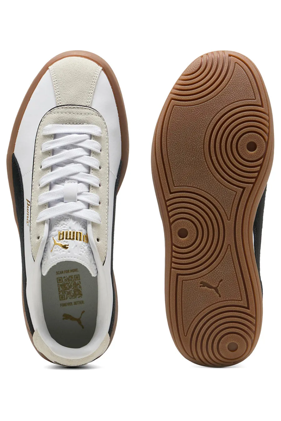 PUMA Sneakers Bianche con Suola a Contrasto Club Klassika Outlet