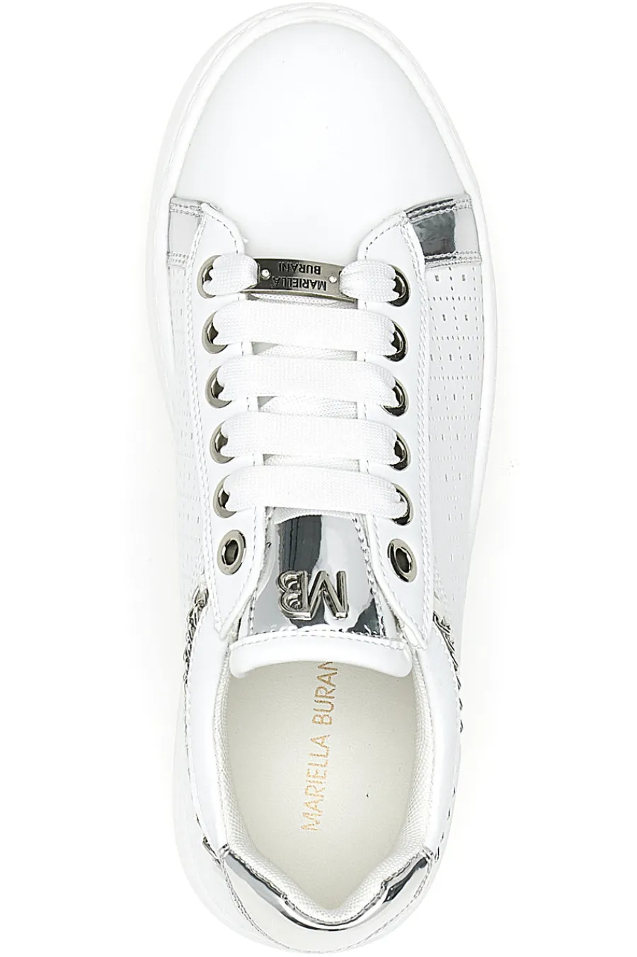 MARIELLA BURANI Sneakers Bianche con Tomaia Decorata e Platform 50251 Online