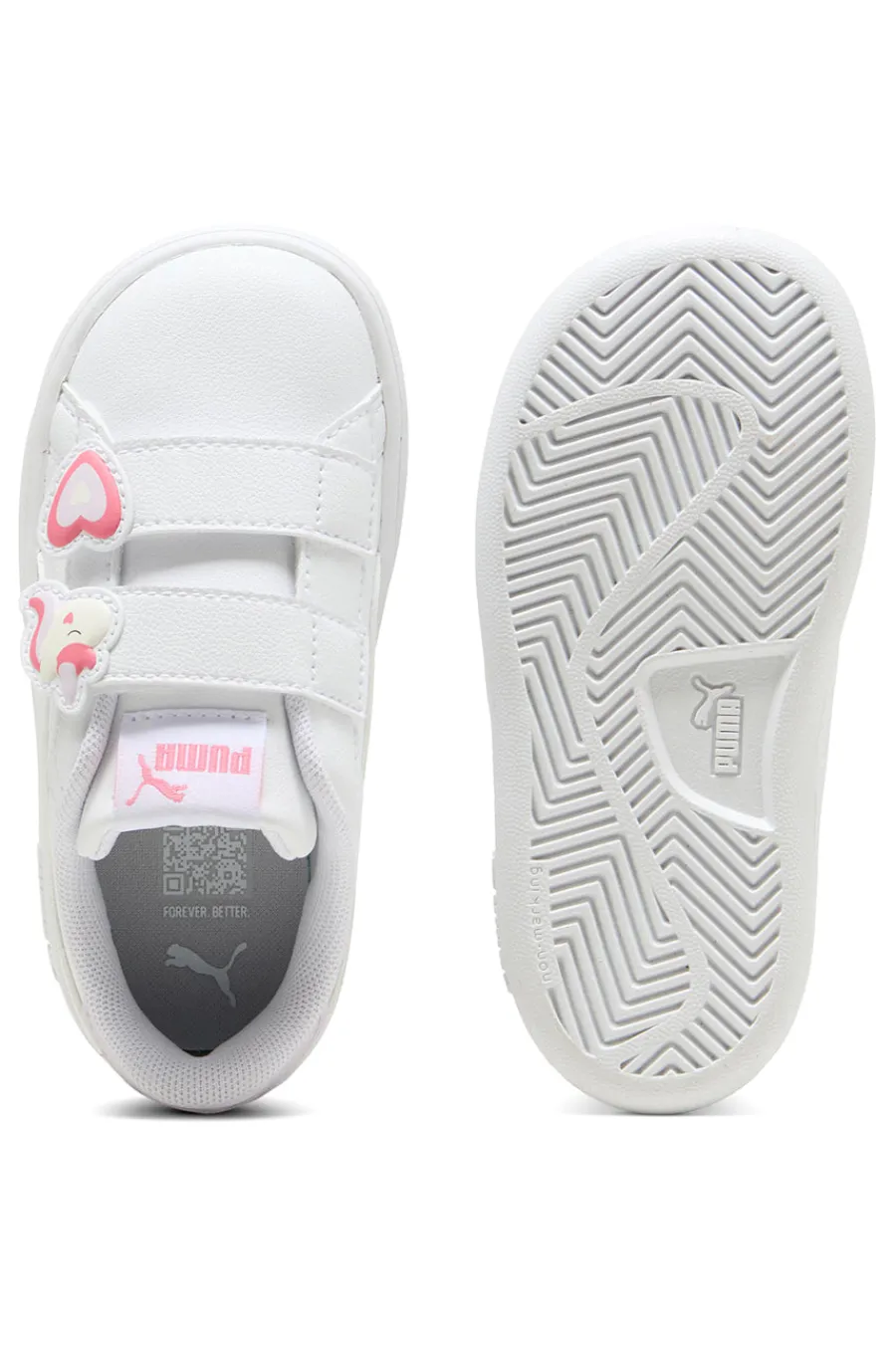 PUMA Sneakers Bianche con Velcro e Dettagli Marini Smash 3.0 Badges V Inf
