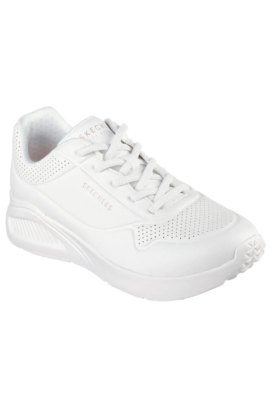 Donna SKECHERS Sneakers bianche con zeppa interna e Memory Foam Uno Lite - Lite Work
