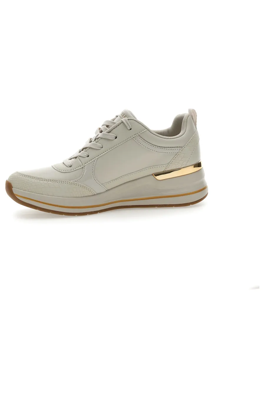 Donna SKECHERS Sneakers Bianche con Zeppa BILLION 2 FINE SHINE