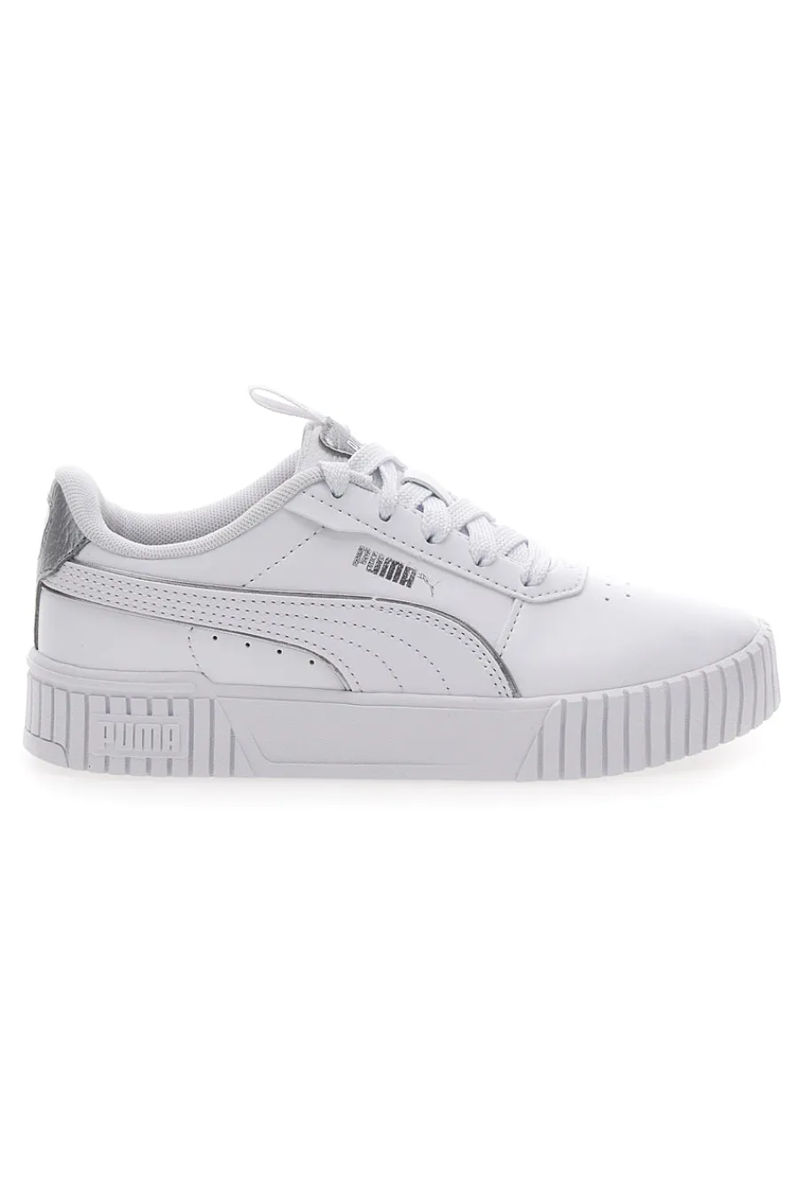 PUMA Sneakers Bianche e Argento Platform Carina 2.0 Pop Up Mtllcs Ps