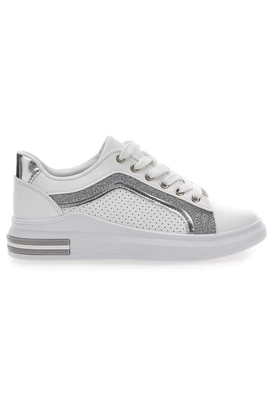 PRIMA RIGA Sneakers Bianche e 435 ARGENTO