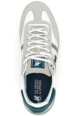 Uomo U.S.GRAND POLO Sneakers Bianche e Beige con Dettagli Verdi U.S.G.POLO WOODY LTX