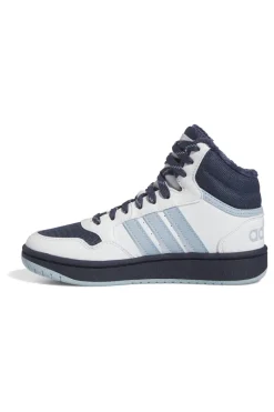 ADIDAS Sneakers Bianche e Blu Mid-Cut Hoops Mid 3 K