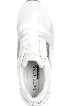 SKECHERS Sneakers bianche e grigie con Memory Foam Runway Posh Gal BIANCO/ARGENTO Clearance