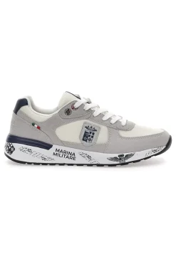 Uomo MARINA MILITARE Sneakers Bianche e Grigie Con Memory Soft MM2281