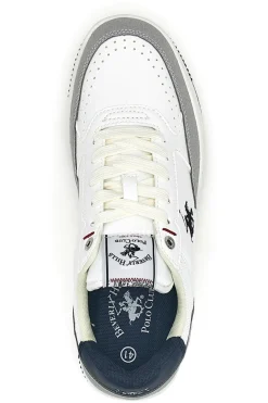 Uomo BEVERLY HILLS Sneakers bianche e grigie con inserti navy Polo BHM5201