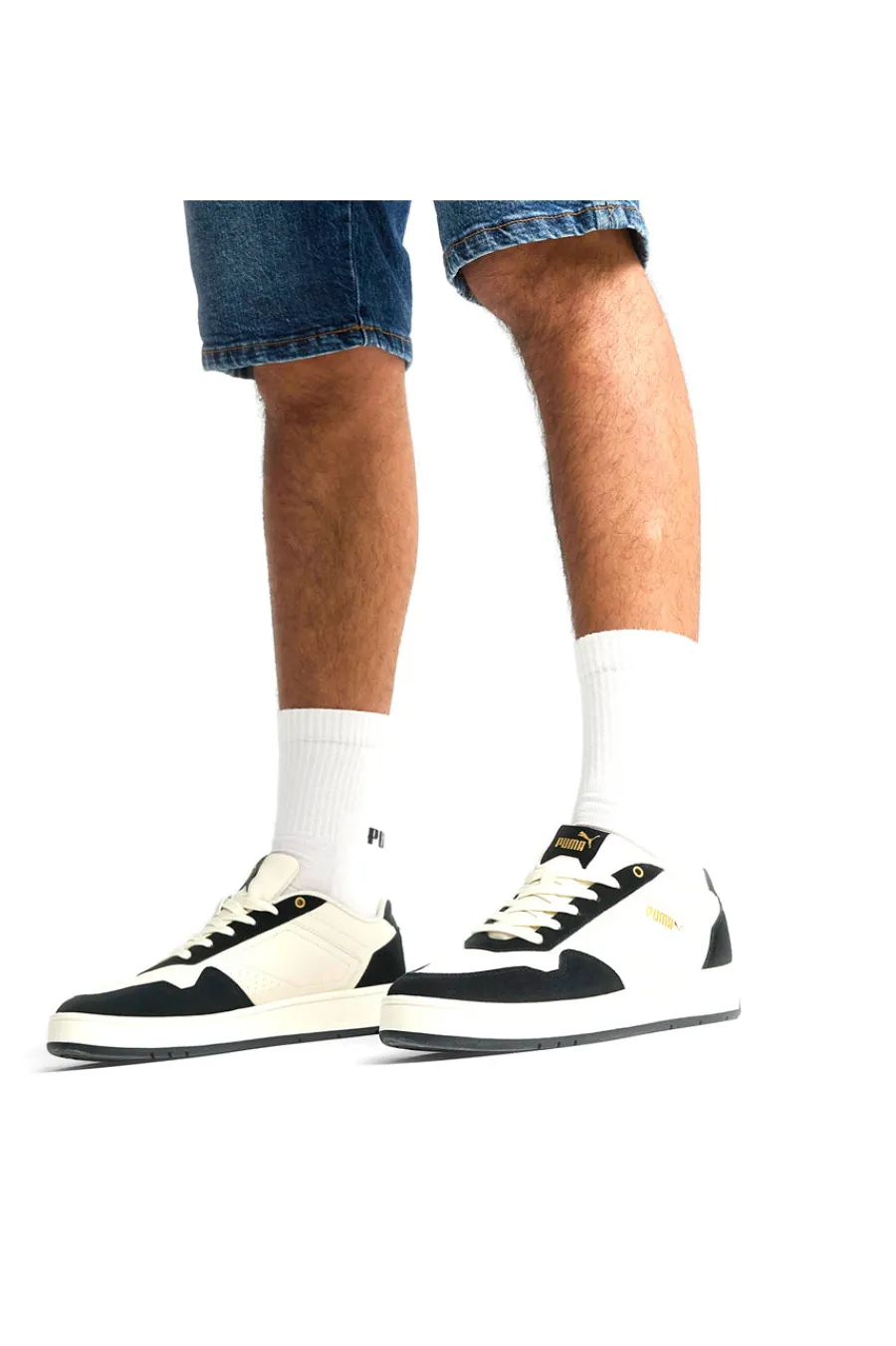 Uomo PUMA Sneakers Bianche e Marroni Court Classic SD