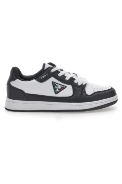 Uomo LEONE Sneakers Bianche e Nere Con Lacci M075S9LOW