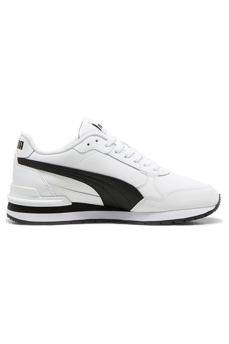 PUMA Sneakers Bianche e Nere con Tomaia in Pelle ST Runner v4 L Jr