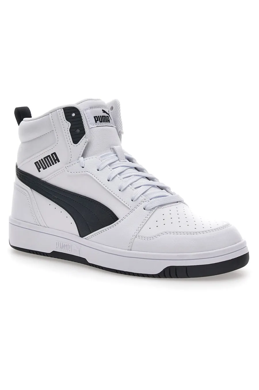 Uomo PUMA Sneakers Bianche e Nere Mid-Cut Rebound V6