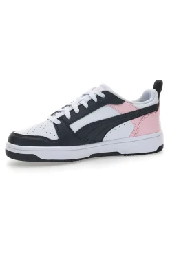 PUMA Sneakers Bianche e Rosa Con Stringa Laterale Rebound V6 LO JR