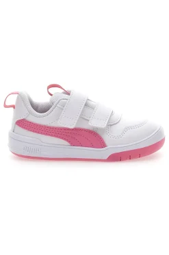 PUMA Sneakers Bianche e Rosa Con Strappi in Velcro Multiflex Sl V Inf