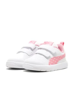 PUMA Sneakers bianche e rosa con strappo e dettagli a pois Courtflex V3 Dotty V Inf