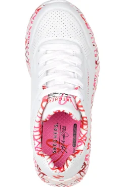 SKECHERS Sneakers Bianche e Rosa Street Uno Lite -B Lovely Luv Sale