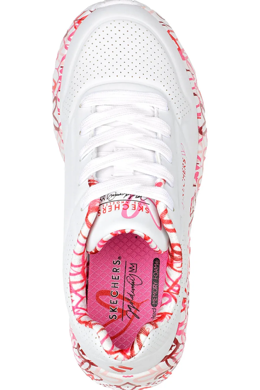 SKECHERS Sneakers Bianche e Rosa Street Uno Lite -B Lovely Luv Sale