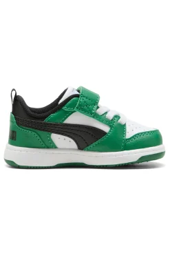PUMA Sneakers bianche e verdi con strappo Rebound V6 Lo AC+ Inf